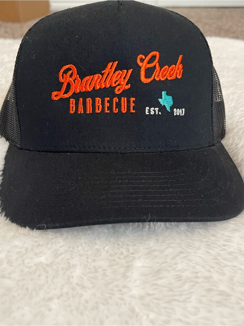 Brantley Creek Barbecue Texas Trucker Hat Black Orange The Classics Snapback - Picture 14 of 14